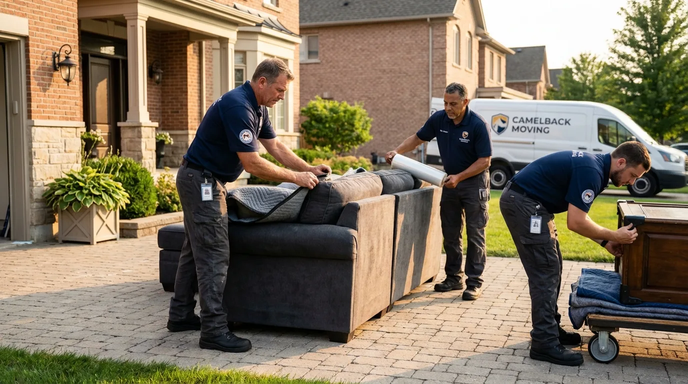 Large estate moving crew wrapping furniture in Waynesburg, PA
