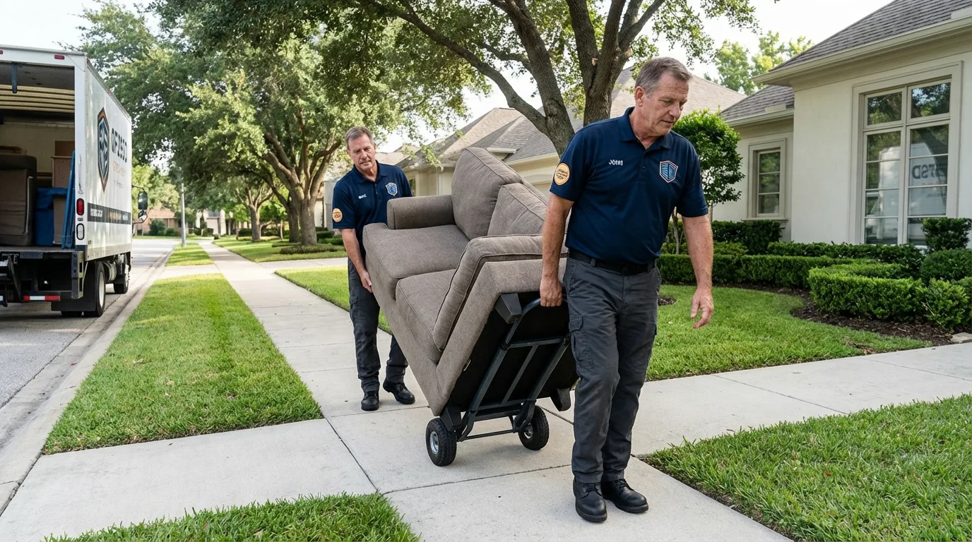 Local residential moving crew loading furniture in Waynesburg, PA