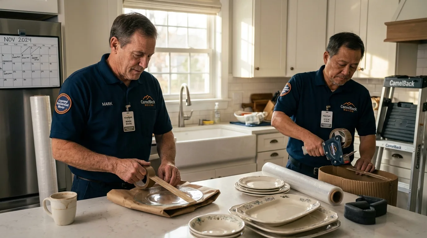 Professional crew packing kitchen dishware in Waynesburg, PA